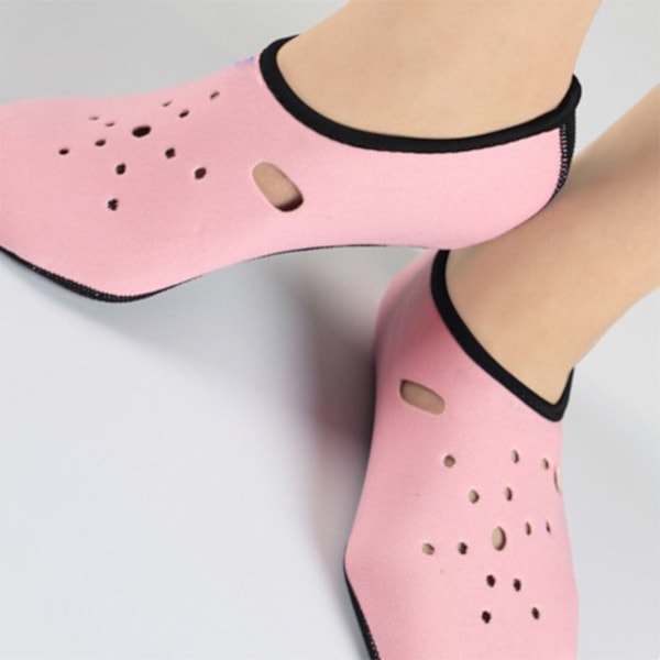 Tjockare halkfria dykstrumpor simstrumpor snorkelutrustning för män kvinnor vattensporter rosa XL (inre längd 25,5 cm)