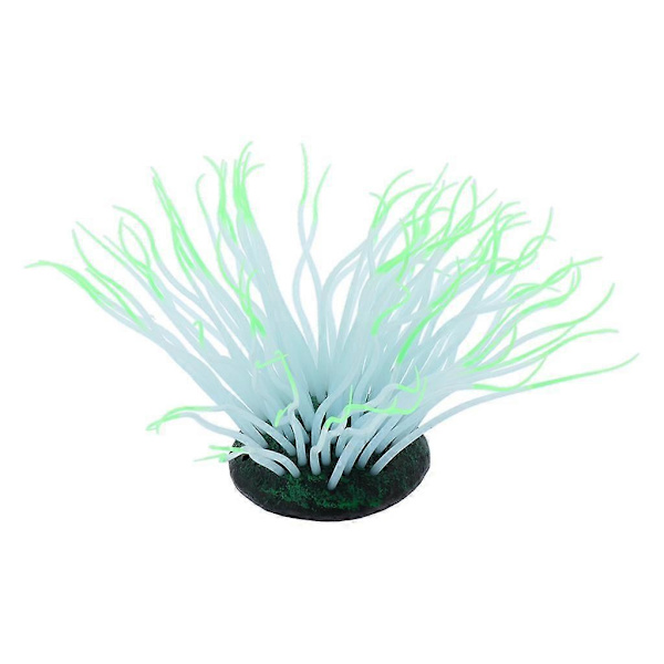 1 stk. Fluorescerende Kunstig Søanemone Koral Akvarium Landskab Grøn