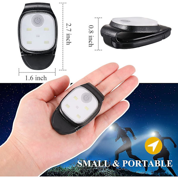 USB-ladattavat LED-juoksuvalot - Heijastavat ulkoilma-yöjuoksutarvikkeet (2 pakkausta)