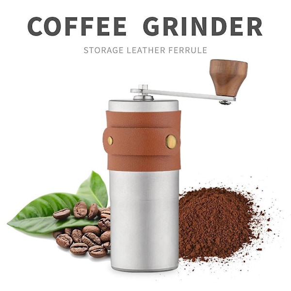 Mini Håndkvern i Rustfritt Stål med Keramisk Kvern - Bærbar Håndkvern for Kaffe Ideell for Camping