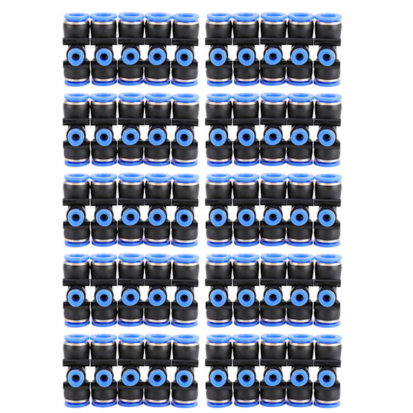 50 stk Quick Connector 3-vejs PU luftrør Plast pneumatiske konnektorer Slangefitting PEG12‑6‑12