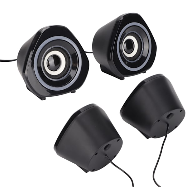 Skrivebords høyttaler USB-drevet tung subwoofer skrivebord mini LED-høyttaler for PalyStation4 datamaskin bærbar PC svart blått lys