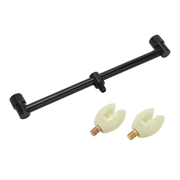 Karpefiske Stangstøtte Buzz Bar med Lysende Hode Aluminiumlegering Fiske Buzz Bars Tilbehør (25cm Brakett 2 Hode)