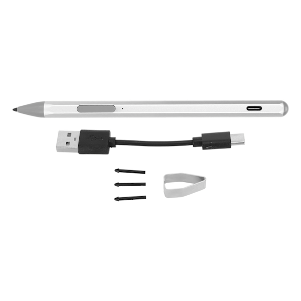 För Pro 3 Stylus 4096 Tryck Palm Rejection LED-indikator Aluminiumlegering Smart Pen för Tablet Skrivstyrning Silver Färg