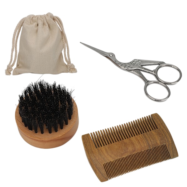 Mustasch styling kit skäggborste träskäggkam mustasch sax skäggvård kit