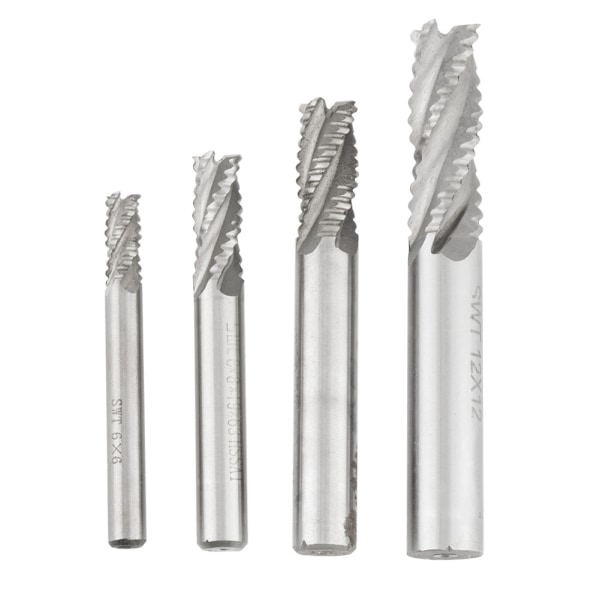 4st 4 räfflor HSS Grov pinnfräs CNC Fräs Fräs M6 /M8 /M10 /M12