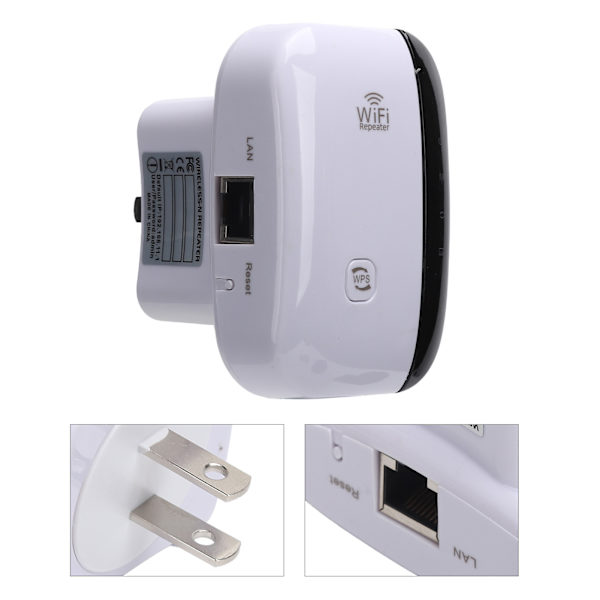 WiFi-kantaman laajentaja, signaalinvahvistin, toistin, tukee 2,4 GHz WLAN 300M 110-240VUS-pistoke