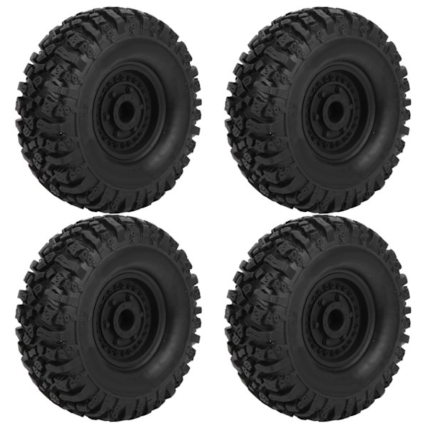 4 kpl 1/10 RC Crawler 1,9 tuuman alumiinivanteet ja 115 mm kumirenkaat D90/F350/SCX10 musta