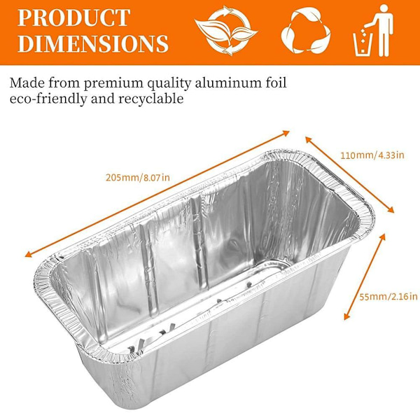 20 st 670 ml grillbricka rektangulär aluminiumfolie baklådor stekningsgrill tennbricka för kök utomhustillbehör