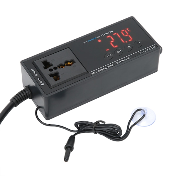 Digital temperaturregulator termostat for reptilinkubator drivhus akvarium EU-plugg 220V