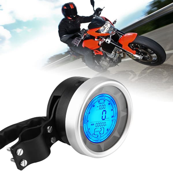 Motorsykkel Multifunksjonell LCD-måler Turteller Speedometer Kilometerteller Varsel om overhastighet