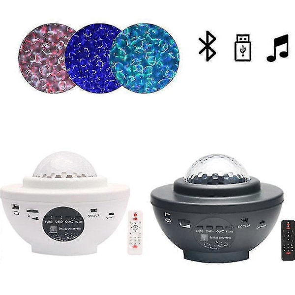 Usb Bluetooth LED Musikk Stjernehimmel Lys Stemmestyring Stjernehimmel Lys Hjemmelampe Gaver Til Fest -GDZD Svart
