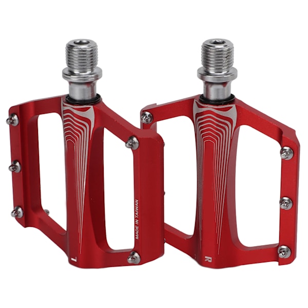 Enlee cykelpedaler i aluminiumlegering DU leje cykel flad pedal til landevejscykler røde