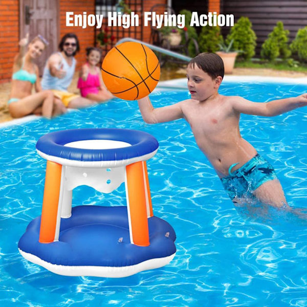 Uppblåsbar pool flytande set volleybollnät och basketkorgar flytande pool simning spel leksaker för barn och vuxna vattensporter set