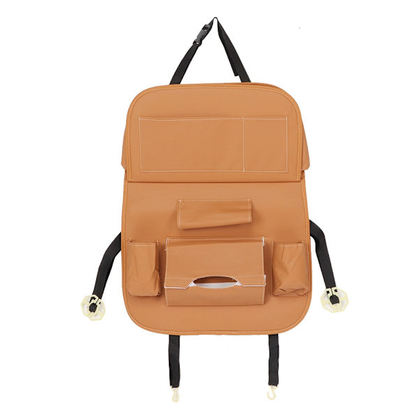 Universal sæde ryglæn taske foldbar organizer pad drikke stol opbevaringslomme bil tilbehør (gul)