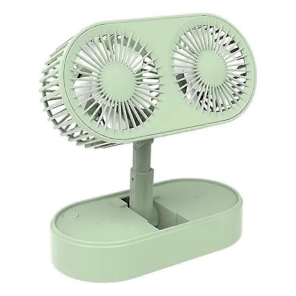 Mini ventilator med dobbelt hoved, bærbar foldeventilator
