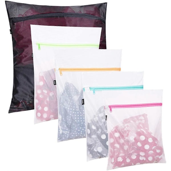 5 Vaskeposer i Mesh - 1 King, 2 Store og 2 Medium