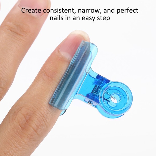 5st C Curve Nagelförlängningsklämmor Multifunktionella Plast Nail Art Tillbehör Blå