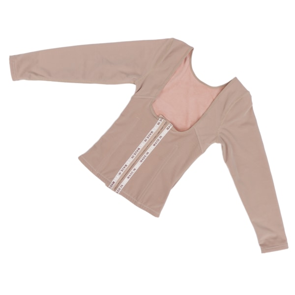 Andningsbar Shapewear Långärmad justerbar kroppsformande midja bantningsträning för kvinnor (hudfärg)M