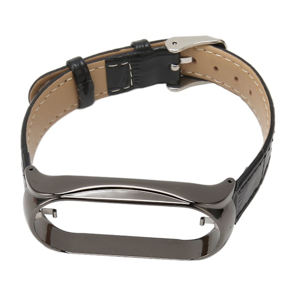Sportarmband för Mi Band 7 Mjukt PU-läder Ersättningsrem för löpvandring Svart