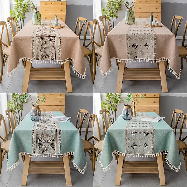 Rektangulær duk for spisestue kjøkken dekor, 140 x 260 cm, elegant vakker duk for kjøkkenbord dekorasjon