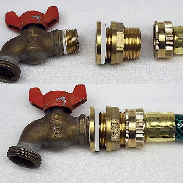 2 Stk. Dn20 3/4 Messing Vandtank Vandslange Fittings Adapter Vandhane Regnvandsspand Sokkel Messing Tank Sokkel til Vandhane Regnvandsspand Vandtank