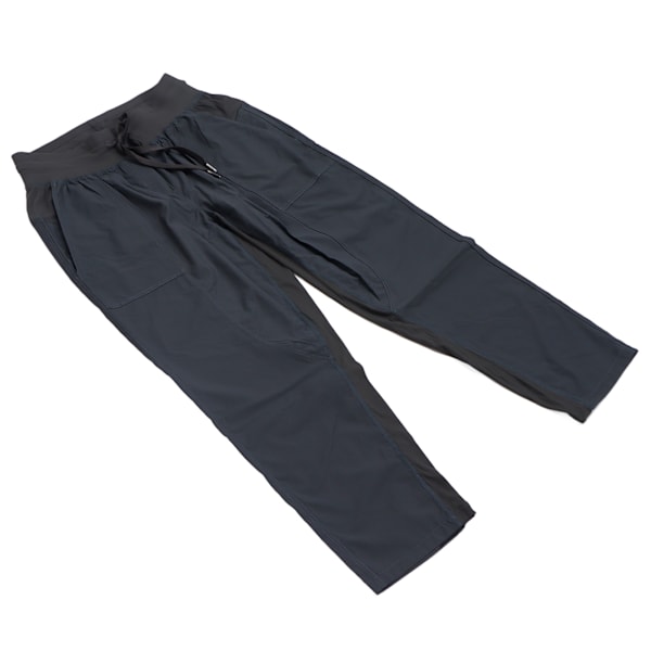 Dame Fitness Joggere Nylon Åndbar Casual Snørebånd Sweatpants til Løb Cykling (Grøn Sort) M