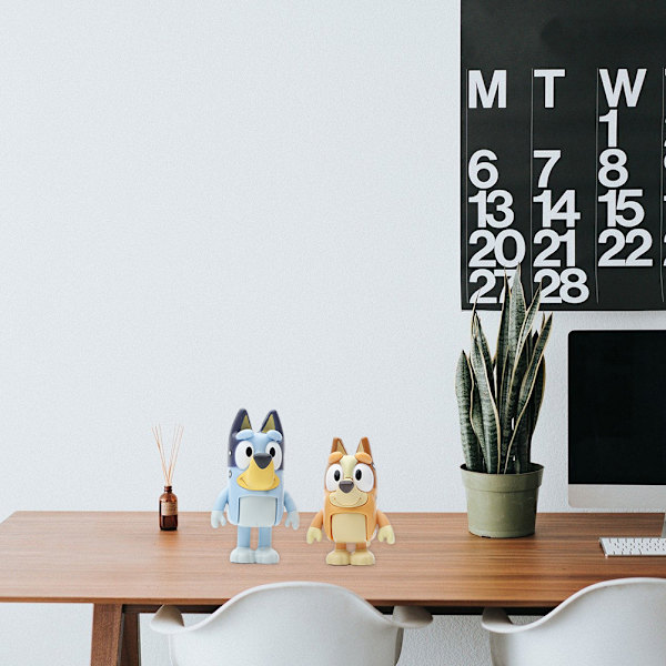 Hundfamilj set - 8 st | Rörlig ledvridning | PVC hundleksaker | Perfekt för barn | Idealisk för bildekorationer