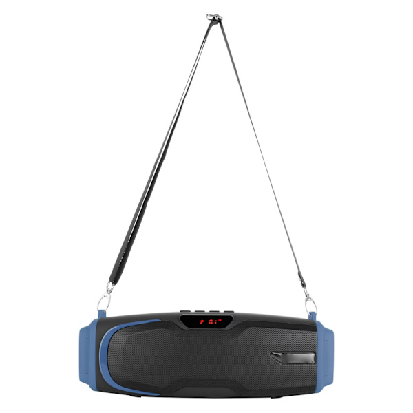 Bluetooth-högtalare med hög volym, bärbar tung bas, musikspelare med display och mikrofon, blå