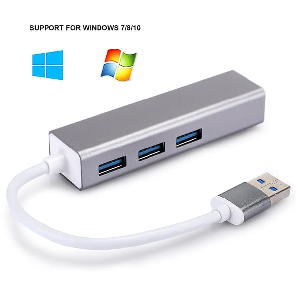 DM HE83 Aluminiumlegering Kablet Netværkskort 100M USB 3.0 HUB Adapter USB til RJ45