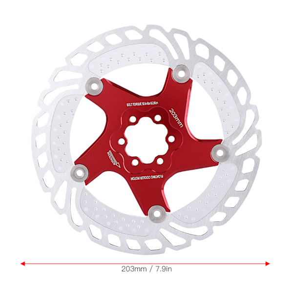 Rostfritt stål Cykel Cykel Skivbroms Kylning Flytande Rotor (203mm)