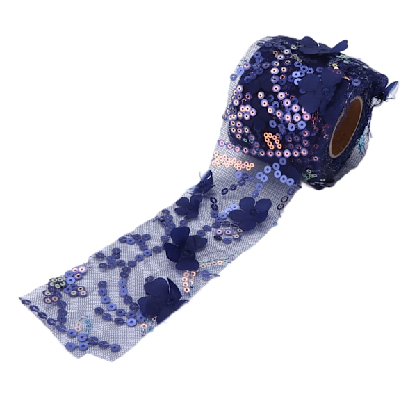 Tulletyg DIY-hantverk Slitstyrka Liten blixt Bärbar Polyester Paljetterad Tulle Rulle 6cm Mörkblå