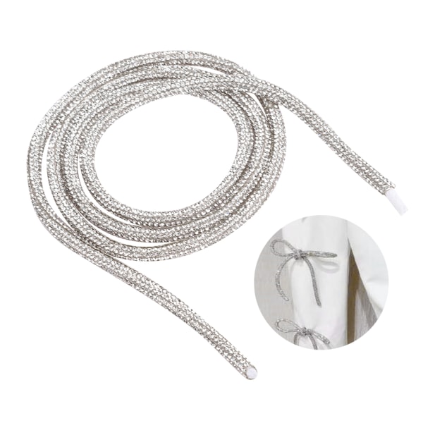 6mm 1m Rhinestones Tube Rope Trim Chain DIY Tøj dekoration til smykkefremstilling