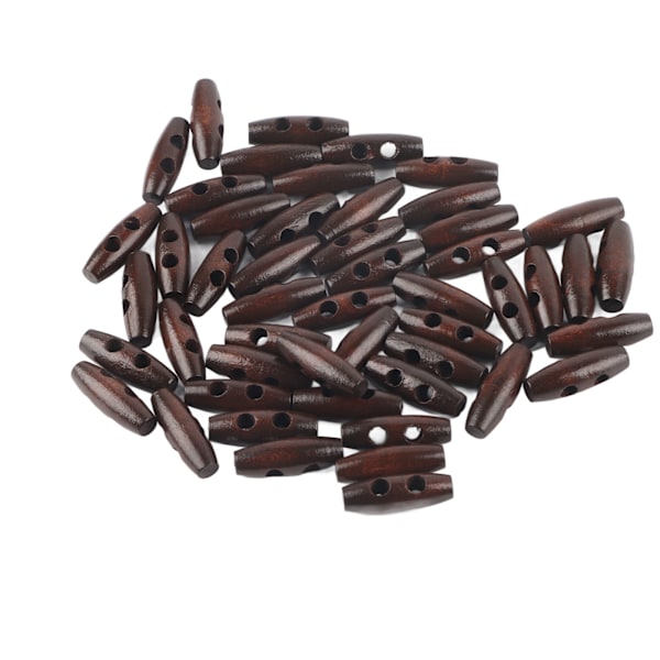 200 stk. træknapper 2‑huls DIY mørk kaffe olivenform tøjtilbehør 30mm