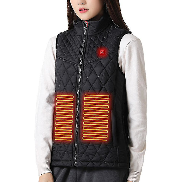 Women's USB Electric Heated Vest with Intelligent Constant Temperature Heating (S-4XL) XL Black