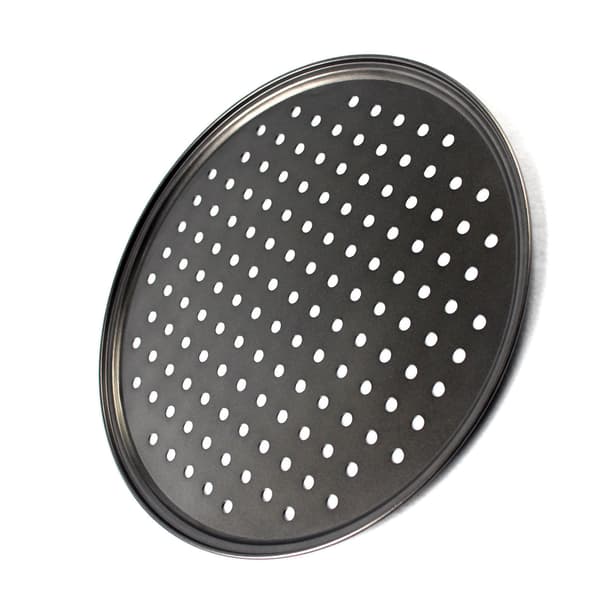 Perforert pizzapanne Non-stick baking Enkel utforming Fast bunn Ventilert pizzapanne 26CM