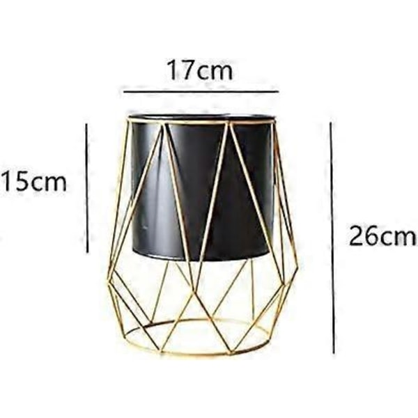 Metall Växtställ med Blomkruka för Suckulenter Metallställ för Inomhus och Utomhus (Svart)