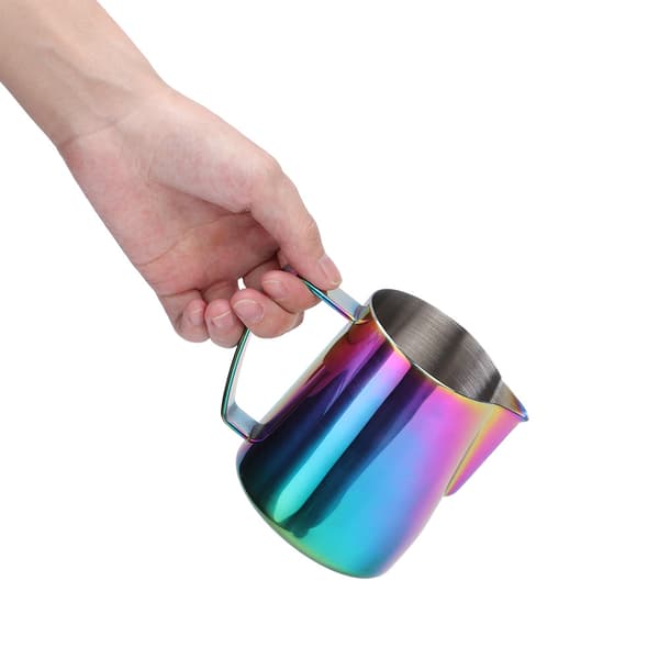 350 ml mælkeskummerkande i rustfrit stål til latte art, farverig