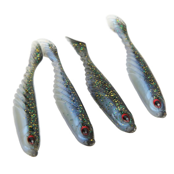 4PCS AR48 75mm/3.2g T-hale myk PVC agn dobbelt farger Jigging Wobblers kunstig lokkegullgrønn svart