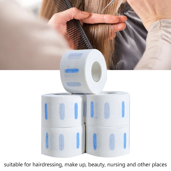 5 rullar halsremsor Vita professionella stretchiga frisörhalsremsor Pappersfrisörverktyg för hårklippning