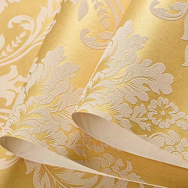 0,53M × 9,5M 3D tapet i europeisk stil, non-woven modern tapet för vardagsrum, sovrum, TV-bakgrund, röd