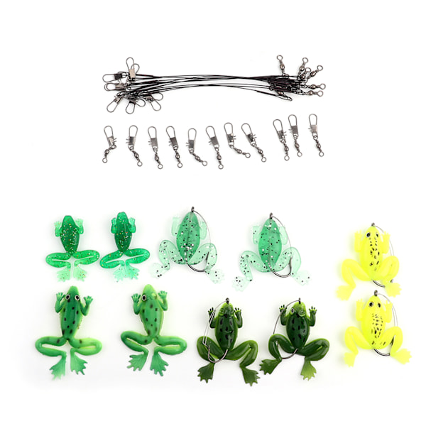 10 st Fiskekrokar Groda Lure Baits Anti Bite Wire Connectors Fiskredskap Tillbehör Kit