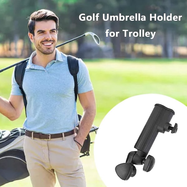 Justerbart anti-fald golfparaplystativ til trolley - sort