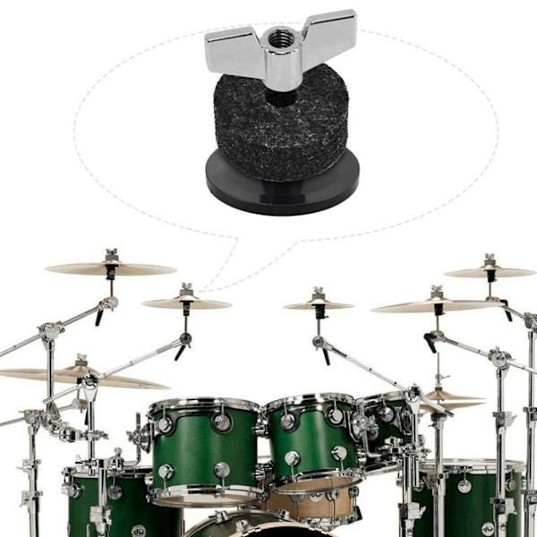 18 st Set cymbalfiltsats svart halkfri cymbalsats med hög hatt Clutchkopp filt (svart)