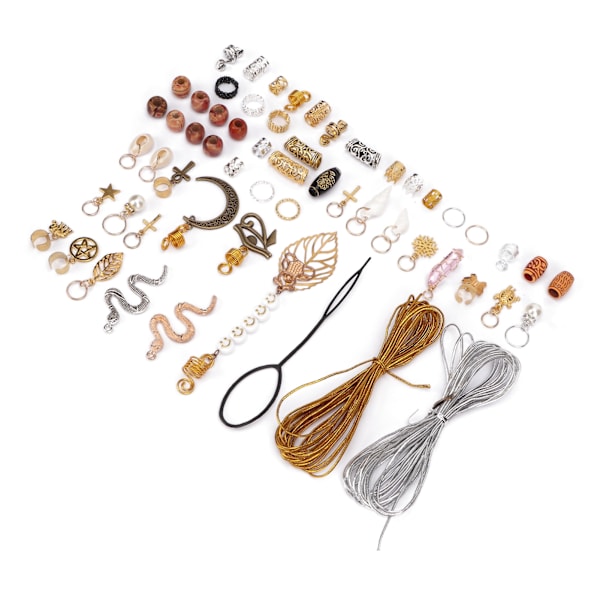 Hius dreadlocks-rengas metalli vintage kulta hopea DIY useita muotoja uudelleenkäytettävä punos hiusrengas lisävarusteet