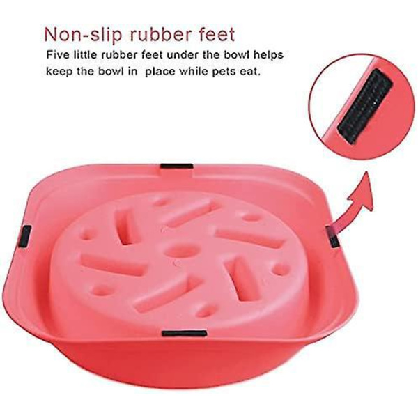 Pink Slow Feeder Hundeskål med Anti-Slip design til interaktiv sjov fodring