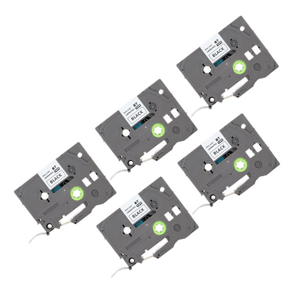5 st Etikettmaskinstejp 9mm Laminerad Vattentät Färgfast Multi Purpose Etikettband för PT D210 PT D200 PT H110 PT D400 Guld På Svart Bze 324