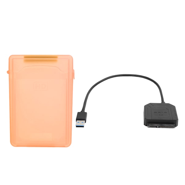 Harddiskadapterkabel HDD/SSD-omformerkabel med strømforsyning og boks EU-stik 100-240V rød