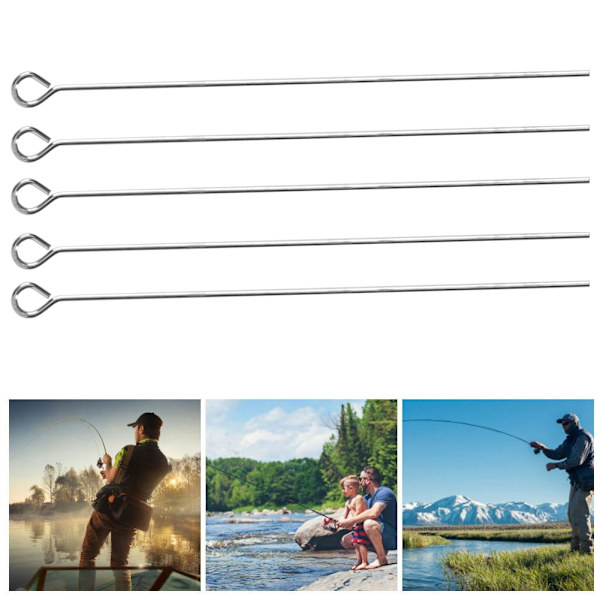 Fiskemadding øjenstifter i rustfrit stål Lange nåle Flatlock-tilbehør (50 mm)