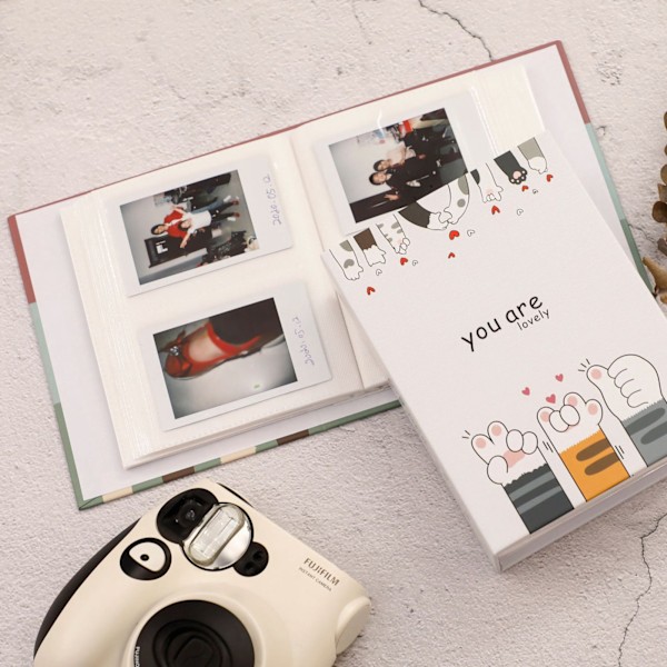 4 tum Mini Fotoalbum Uniform Inner Core Fack Mini Bildalbum med Naturlig Sidsvängning 4 tum 2 Ramar 200 Ark Typ 2